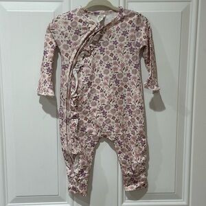 Charming Floral Kids Footie in Pink and Purple